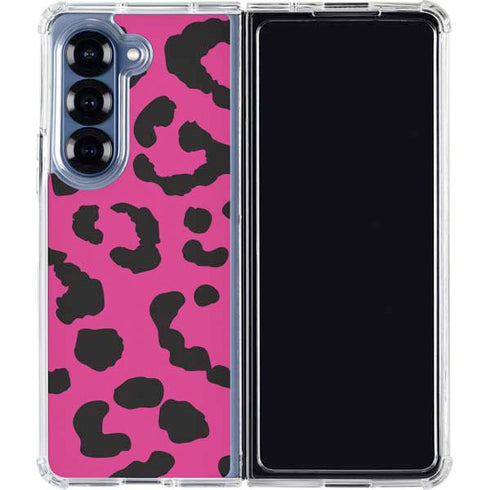 Rosy Leopard Galaxy Z Fold6 Clear Case