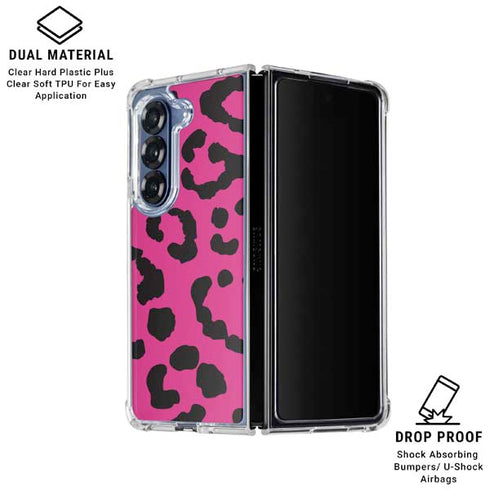 Rosy Leopard Galaxy Z Fold6 Clear Case
