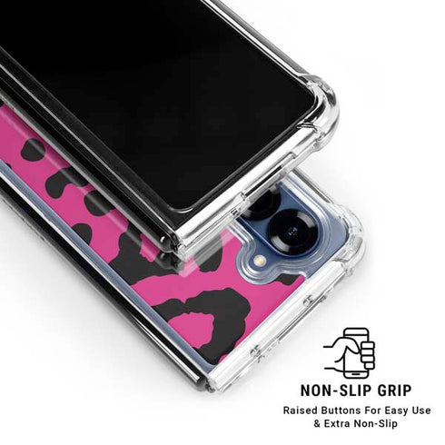 Rosy Leopard Galaxy Z Fold6 Clear Case