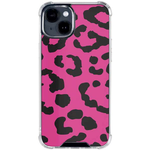 Rosy Leopard iPhone 15 Clear Case