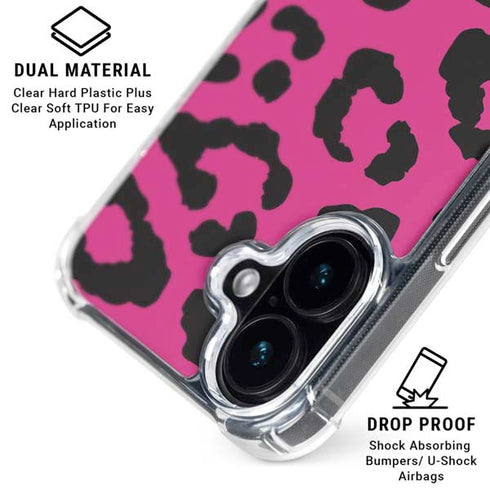 Rosy Leopard iPhone 16 Clear Case