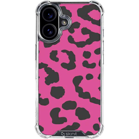 Rosy Leopard iPhone 16 Plus Clear Case