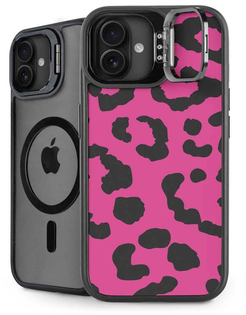 Rosy Leopard iPhone 16 Plus Kickstand Case