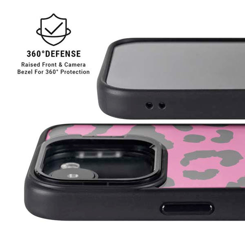 Rosy Leopard iPhone 16e Kickstand Case