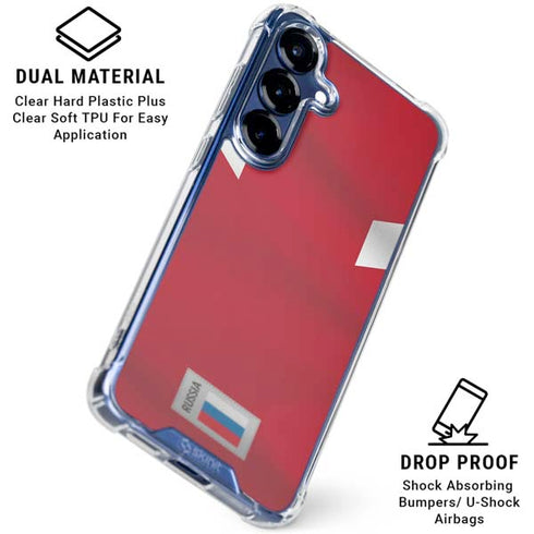 Russia Soccer Flag Galaxy S25 Clear Case