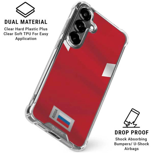 Russia Soccer Flag Galaxy S26 Plus Clear Case