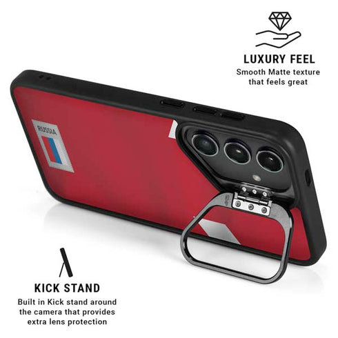 Russia Soccer Flag Galaxy S26 Plus Kickstand Case