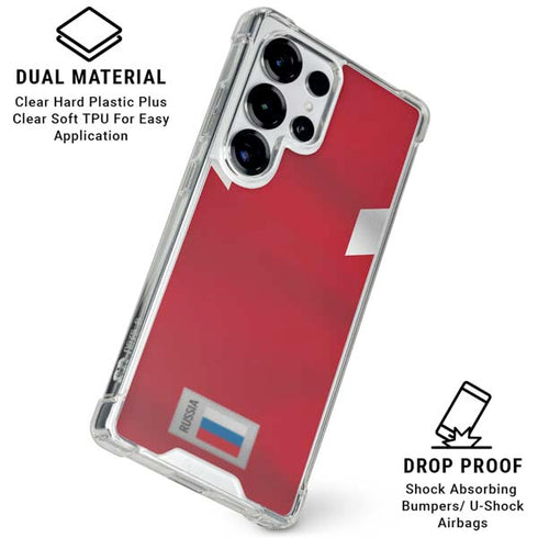 Russia Soccer Flag Galaxy S26 Ultra Clear Case