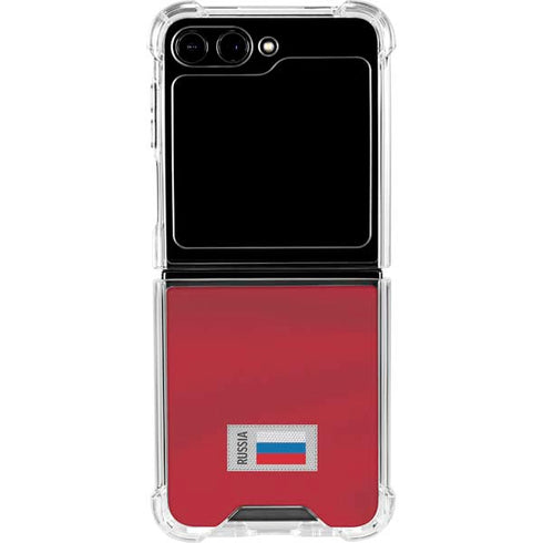 Russia Soccer Flag Galaxy Z Flip6 Clear Case