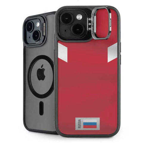 Russia Soccer Flag iPhone 15 Plus Kickstand Case