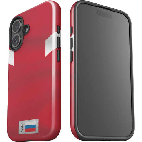 Russia Soccer Flag iPhone 16 Plus Impact Case