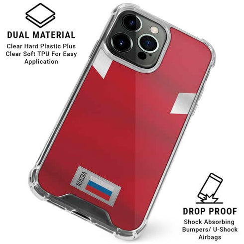 Russia Soccer Flag iPhone 16 Pro Clear Case