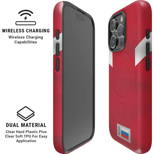 Russia Soccer Flag iPhone 16 Pro Max Magsafe Impact Case