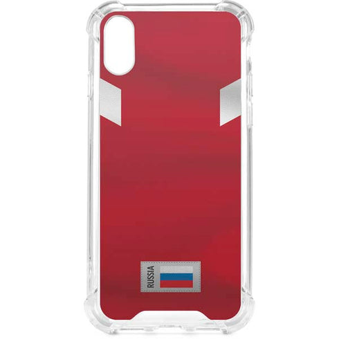 Russia Soccer Flag iPhone XS Clear Case