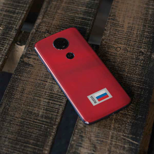 Russia Soccer Flag Moto E5 Plus Skin