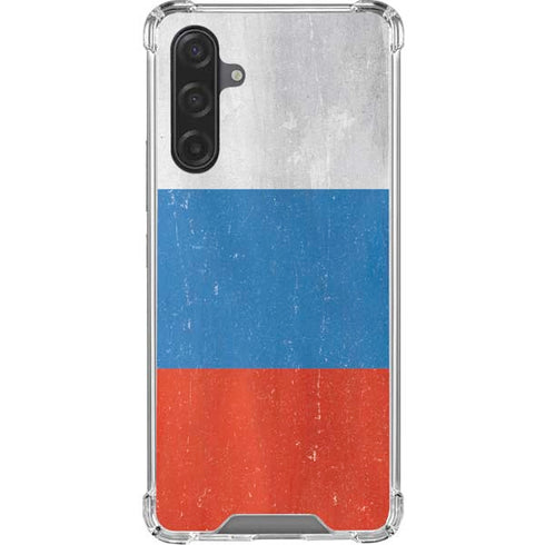 Russian Flag Distressed Galaxy A17 Clear Case
