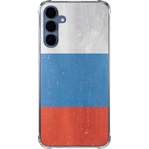 Russian Flag Distressed Galaxy A55 5G Clear Case