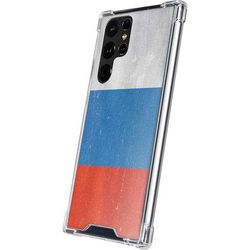Russian Flag Distressed Galaxy S23 Ultra Clear Case
