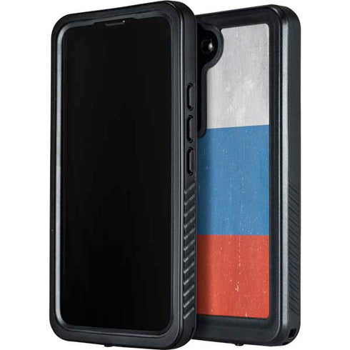 Russian Flag Distressed Galaxy S24 Plus Waterproof Case