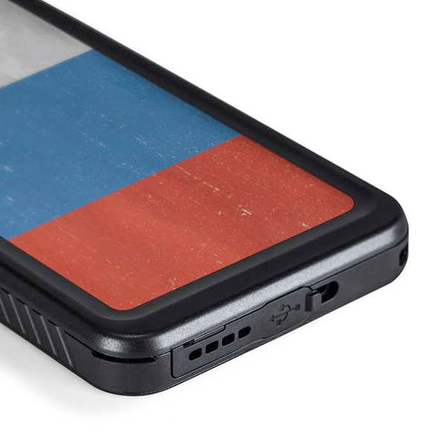 Russian Flag Distressed Galaxy S24 Plus Waterproof Case