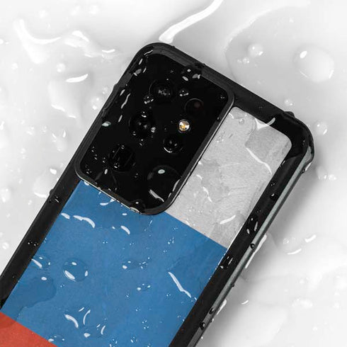 Russian Flag Distressed Galaxy S24 Ultra Waterproof Case