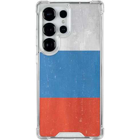 Russian Flag Distressed Galaxy S25 Ultra Clear Case