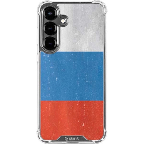 Russian Flag Distressed Galaxy S26 Plus Clear Case