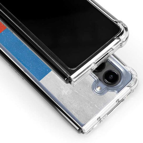 Russian Flag Distressed Galaxy Z Fold5 5G Clear Case