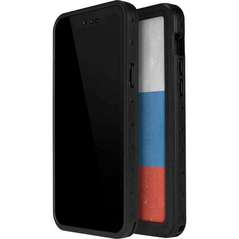 Russian Flag Distressed iPhone 15 Plus Waterproof Case