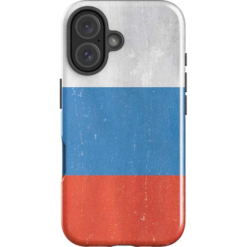 Russian Flag Distressed iPhone 16 Impact Case