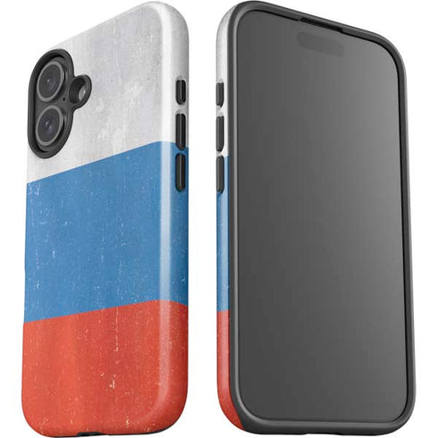 Russian Flag Distressed iPhone 16 Impact Case