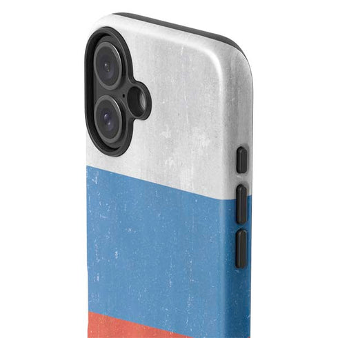 Russian Flag Distressed iPhone 16 Plus Impact Case