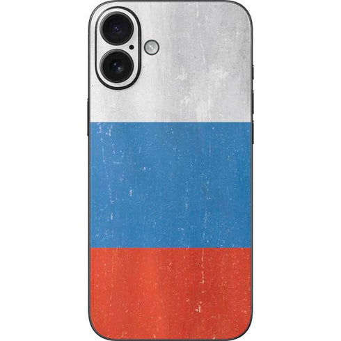 Russian Flag Distressed iPhone 16 Plus Skin