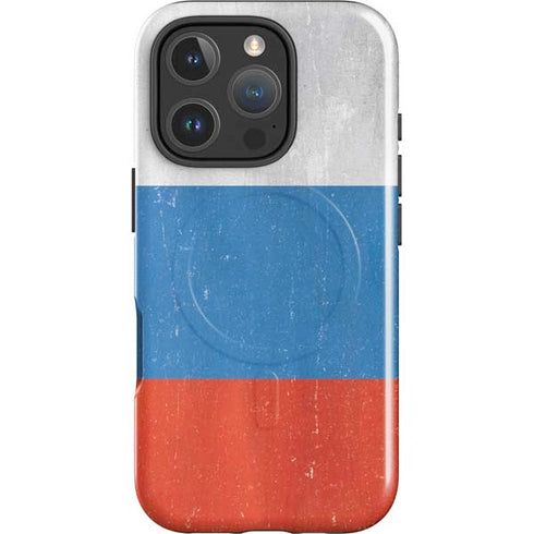 Russian Flag Distressed iPhone 16 Pro Magsafe Impact Case