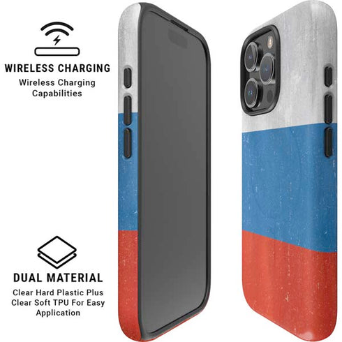 Russian Flag Distressed iPhone 16 Pro Max Magsafe Impact Case