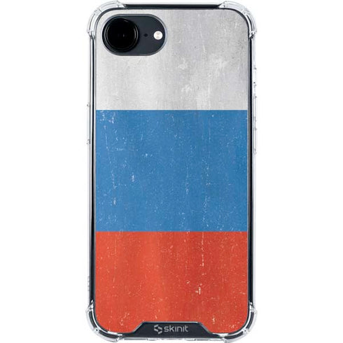 Russian Flag Distressed iPhone 16e Clear Case