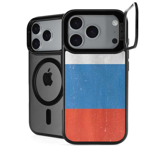 Russian Flag Distressed iPhone 18 Pro Kickstand Case