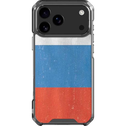 Russian Flag Distressed iPhone 18 Pro Max Clear Case