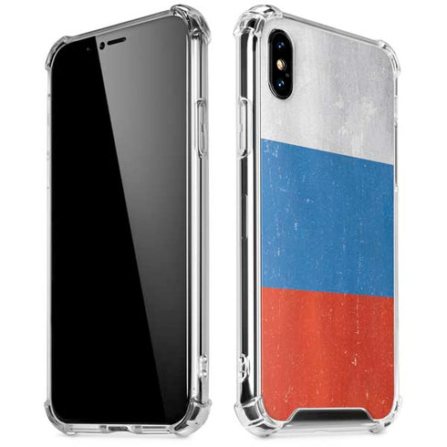 Russian Flag Distressed iPhone X/XS Clear Case