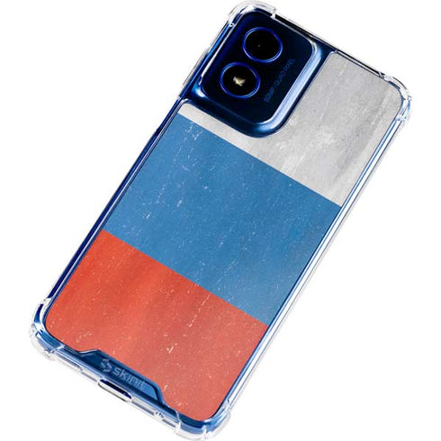 Russian Flag Distressed Moto G Play 4G (2024) Clear Case