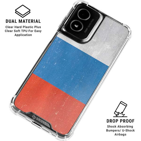 Russian Flag Distressed Moto G Power 5G (2024) Clear Case