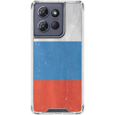 Russian Flag Distressed Moto G Stylus 5G (2025) Clear Case