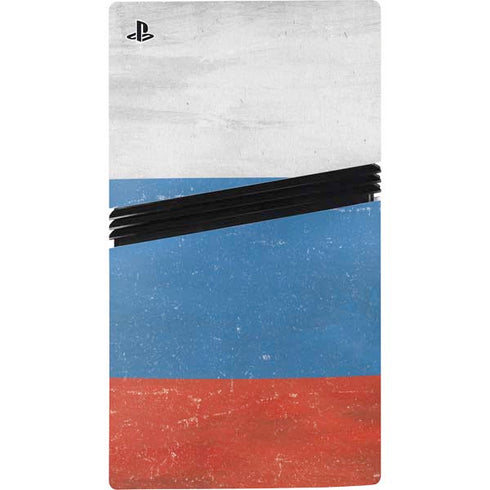 Russian Flag Distressed PS5 Pro Disk Console Skin