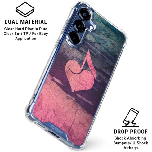 Rustic Musical Heart Galaxy S25 Plus Clear Case