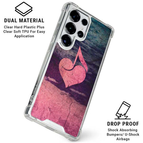 Rustic Musical Heart Galaxy S25 Ultra Clear Case