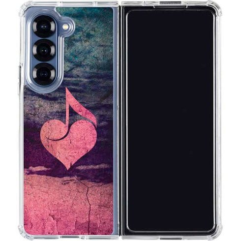 Rustic Musical Heart Galaxy Z Fold6 Clear Case