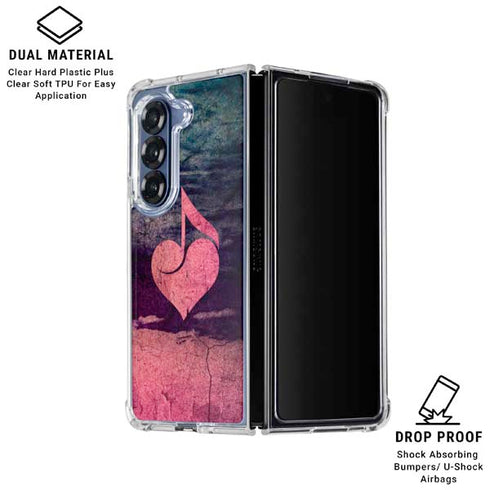 Rustic Musical Heart Galaxy Z Fold6 Clear Case