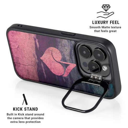 Rustic Musical Heart iPhone 13 Pro Max Kickstand Case