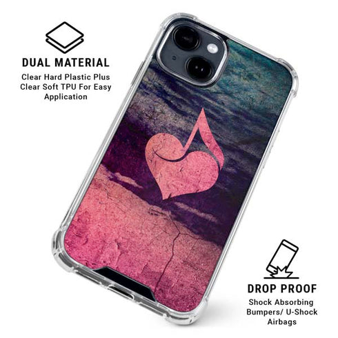 Rustic Musical Heart iPhone 15 Clear Case
