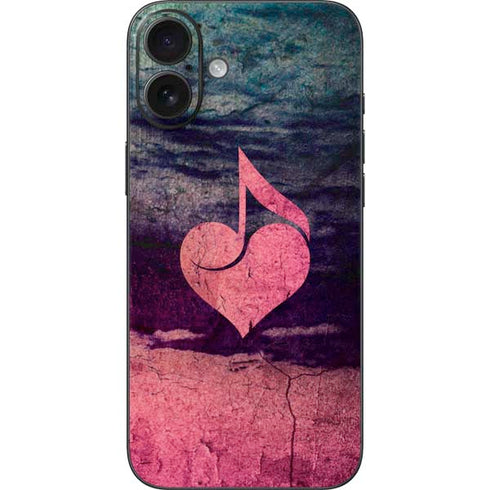 Rustic Musical Heart iPhone 16 Plus Skin
